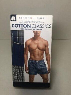 3 Pack Tommy Hilfiger Men's 100% Cotton Classics Woven Boxers Size S/P NEW